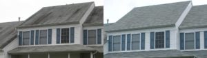 A dirty roof in Ocean Township, NJpressured washed