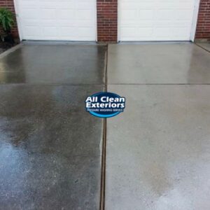 a concrete driveway which was power washed in Ocean County, NJ