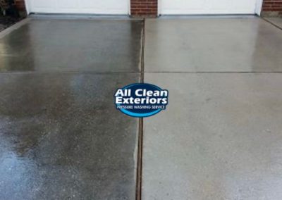 a concrete driveway which was power washed in Ocean County, NJ