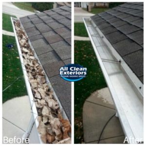 before and after gutter cleaning leaves in Wall Twp, NJ