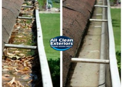 before and after gutter cleaning water, leaves and mold in Little Silver, NJ