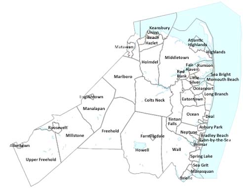 Map of Monmouth County