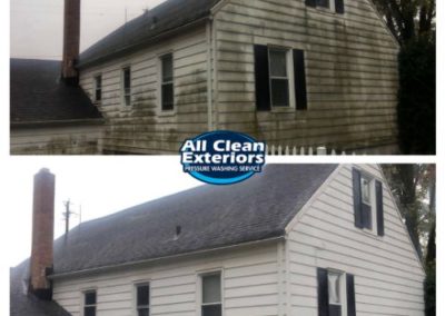 before and after power washing of vinyl siding in West Long Branch, NJ