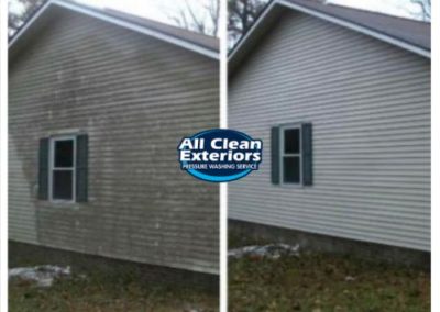 before and after power washing of vinyl siding in Little Silver, NJ